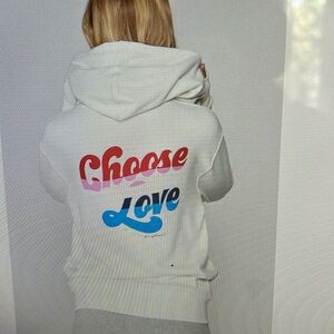 Spatial Gangster white Hoodie choose love zip up brand-new Feliz